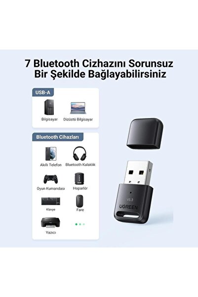 Ugreen Mini Usb Dongle Bluetooth 5.3 Adaptör Siyah