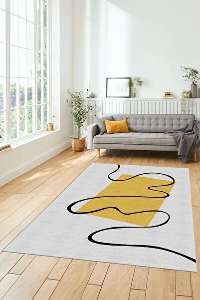 EY HOME Baskılı Kaymaz Taban Yıkanabilir Modern Yolluk Mutfak Halısı Salon Ha...