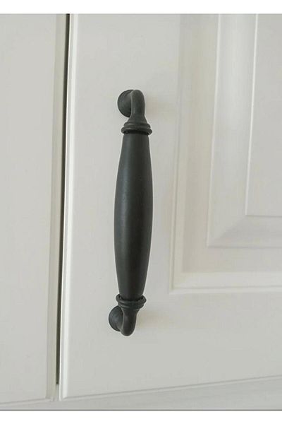 Porcellana Perla Mâner din porțelan Dulap Sertar Mobilier Bucătărie Mâner Ruby 128mm- Negru Mat-stk0671