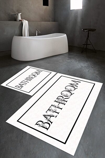 Napoli Home Set de toaletă digital cu imprimeu anti-alunecare, lavabil, pentr...