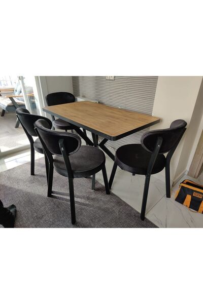 ELEN HOME Masa Sandalye Takımı 4 Kişilik Yemek Masası Takımı Mutfak Masası Ta...