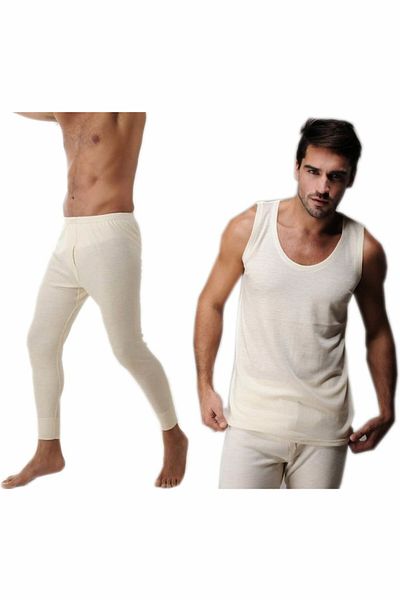 Hasyün Men's Cream Men's Wool Undershirt Suit ELF568HAS103TKCCM