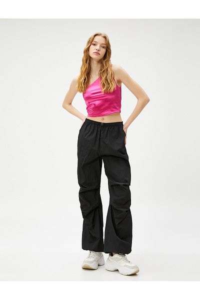 Koton Crop Athlete One Shoulder Shiny Look