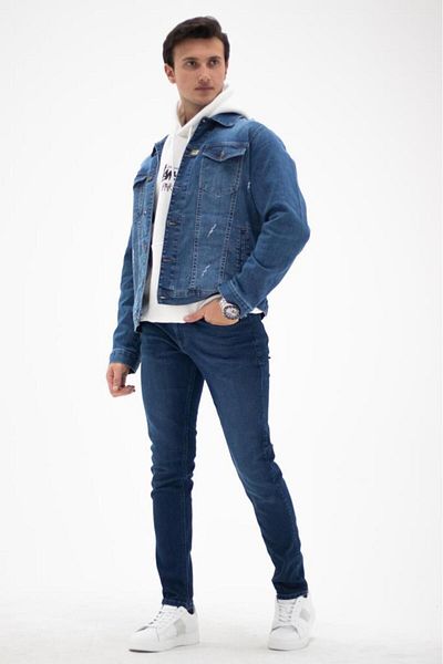 HLT JEANS Ανδρικό Blue Slim Fit Slim Fit Flexible Lycra Jeans Jeans Jeans HLTHE001987