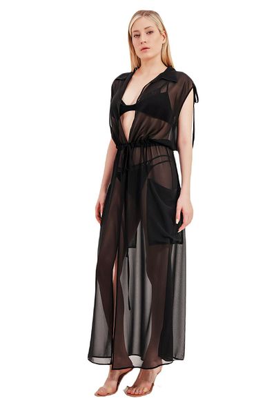 ZEKİ Black Chiffon Clever Dress