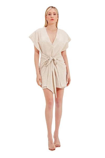 ZEKİ Beige Linen Clever Dress