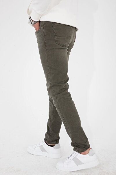 HLT JEANS Férfi könnyű khaki karcsú szabású karcsú szabású rugalmas lycra farmer farmer farmer HLTHE001985