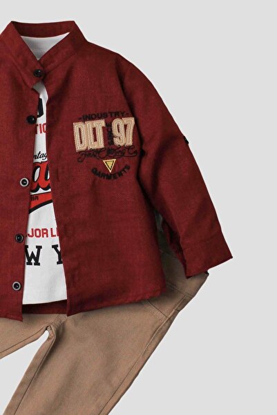 Kidex’s Baby Baby boy sports shirt suit jeans pants top sweatshirt three-piece set cotton