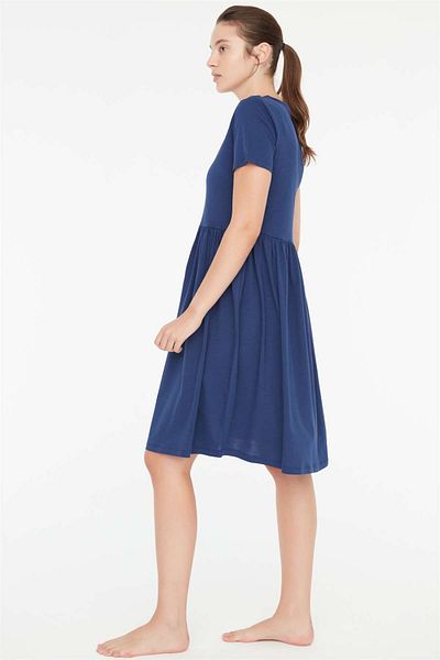 Mod Collection - Γυναικείο φόρεμα Navy Blue με V λαιμόκοψη