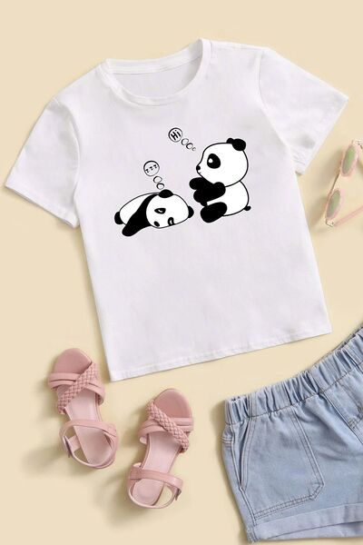 trendypassion Детска памучна тениска с щампа Sleep Panda