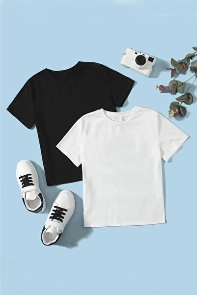 trendypassion Унисекс детска памучна тениска с удобна кройка, 2 броя в пакет