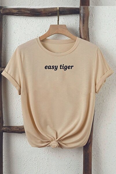trendypassion Tricou oversize cu imprimeu Easy Tiger unisex