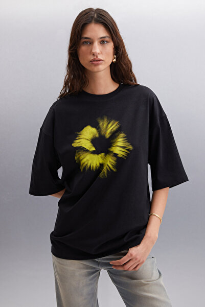 GRIMELANGE SAOIRSE Black 100% Cotton T-Shirt