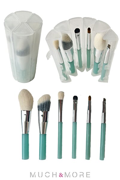Much and More Katlanabilir Kutu Yeşil 6' Lı Makyaj Fırça Seti