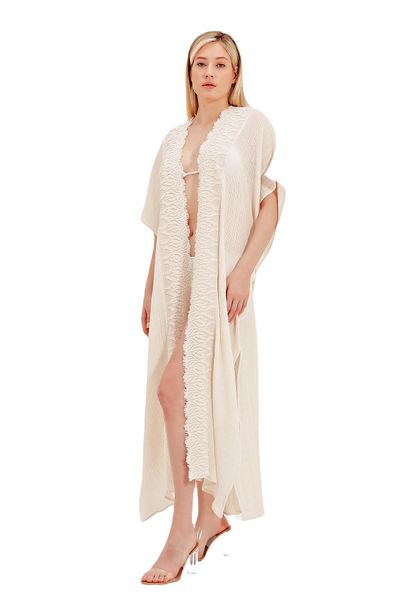 ZEKİ Beige Colored Clever Embroidered Dress