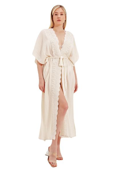 ZEKİ Beige Colored Clever Embroidered Dress