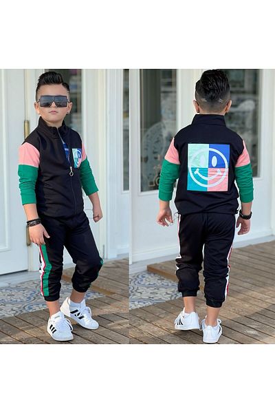 Ysferbutik Boys' Tracksuit Set Children's Seasonal Triple Tracksuit Set
