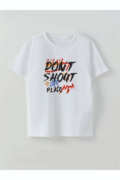 Cevval Tricou pentru băieți - DON'T SHOUT Imprimat