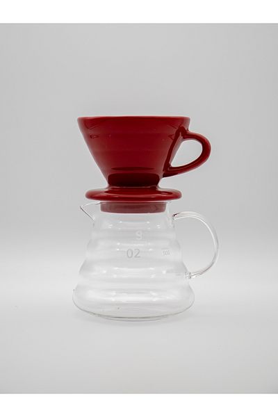 Grossberg Coffee V60-02 Red Coffee Jug Set