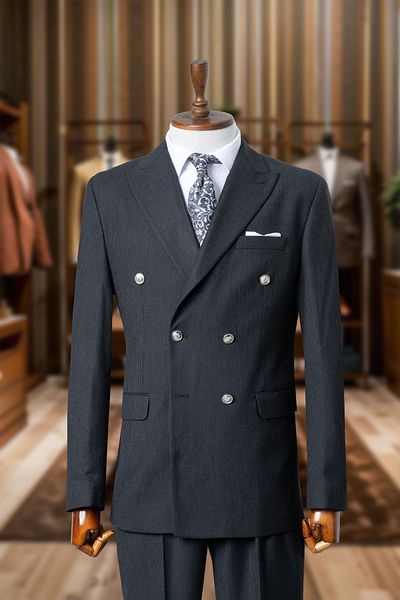 MODA DİNA Men's Black Slim Fit Blazer and Trousers Set - Tuxedo