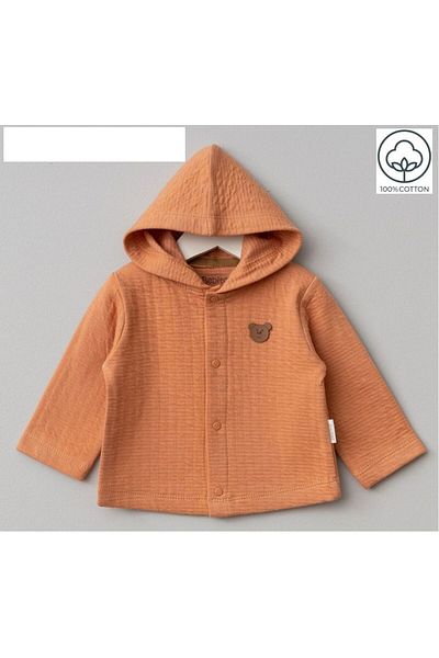 Bebitof Hooded Combed Cotton Cardigan