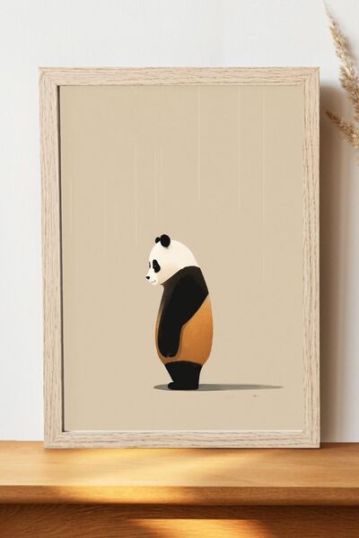 Luna Marissa Μίνιμαλ αφίσα Panda - Αφίσα τοίχου από γυαλιστερό χαρτί χωρίς πλ...