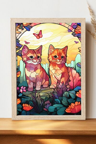 Luna Marissa Αφίσα γάτας - Αφίσα τοίχου από γυαλιστερό χαρτί χωρίς πλαίσιο