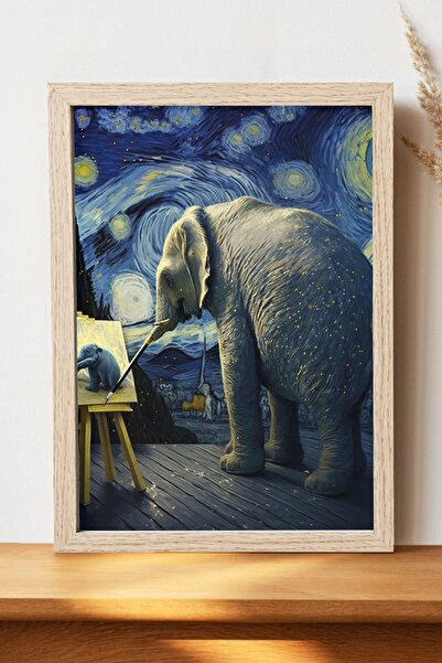 Luna Marissa Αφίσα με ελέφαντα του Βαν Γκογκ - Αφίσα ψηφιακής τέχνης από χοντ...