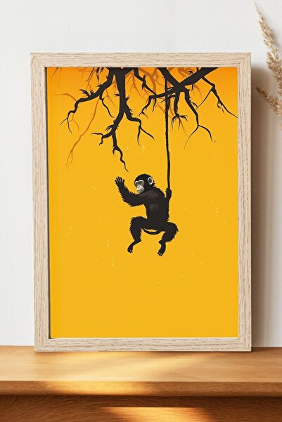 Luna Marissa Αφίσα μαϊμού σε δέντρο - Αφίσα ψηφιακής τέχνης από φωτεινό χαρτί...