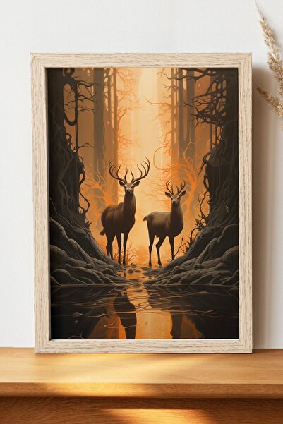 Luna Marissa Αφίσα ελαφιών - Αφίσα τοίχου από γυαλιστερό χαρτί χωρίς πλαίσιο