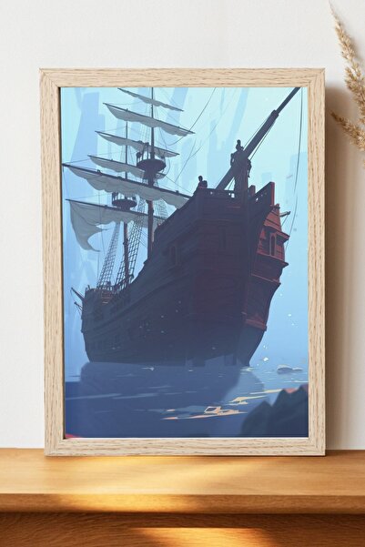 Luna Marissa Εικονογράφηση αφίσας πειρατικού πλοίου - Αφίσα τοίχου από γυαλισ...