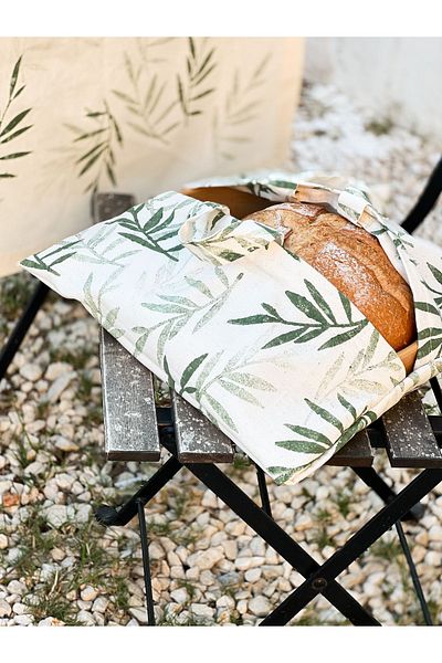 Allegorie.Co Olive Branch Hand Printed Bag (Oven Container, Pyrex, Pot)
