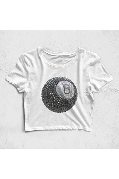 Built By Crazy Tricou cu talie înaltă cu broderie de cristal