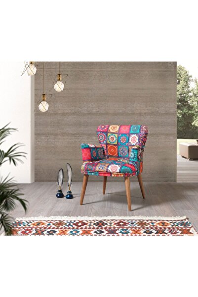 mobilyabazari Liya Patchwork Çay Seti Tekli Koltuk,berjer (SALON, BALKON, OFİS)