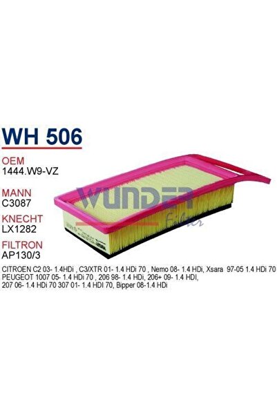 Genel Markalar Wh506 Hava Filtresi - Peugeot 206-207-307 Bipper 1.4 Hdı (çant...