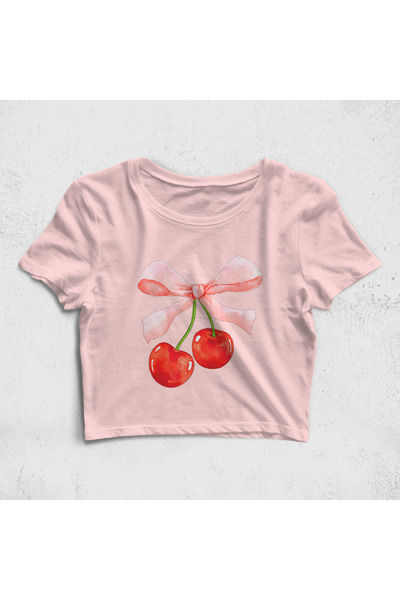 Built By Crazy Μπλουζάκι Coquette - Cherry and Lace Up Croptop