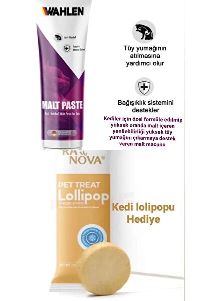 WAHLEN Malte Paste Tüy Yumağı Kontrol Kedi Macunu 100 ml 2 Adet Kedi Lolipopu...