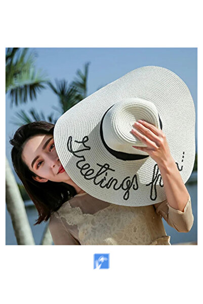 Kardelen Butik Denizli Pălărie de plajă cu floppy din paie scrisă pentru feme...