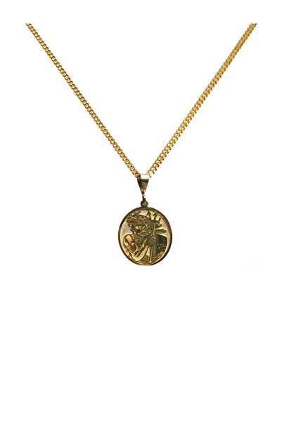 STAPBEST 925 Ayar / Poseidon Madalyon Kolye (altın Renk, Ince Zincir)