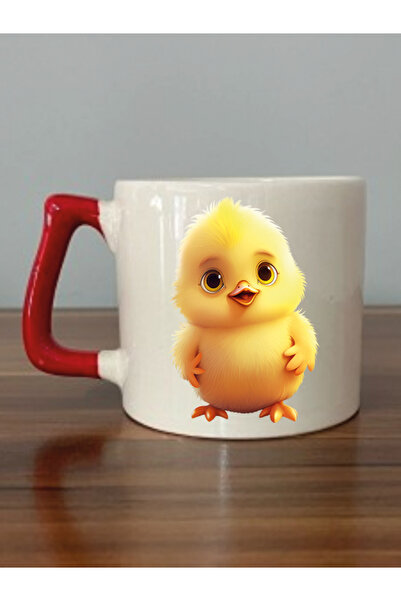 lili hediyelik هدية مطبوعة على شكل كتكوت - كوب شاي وقهوة من السيراميك