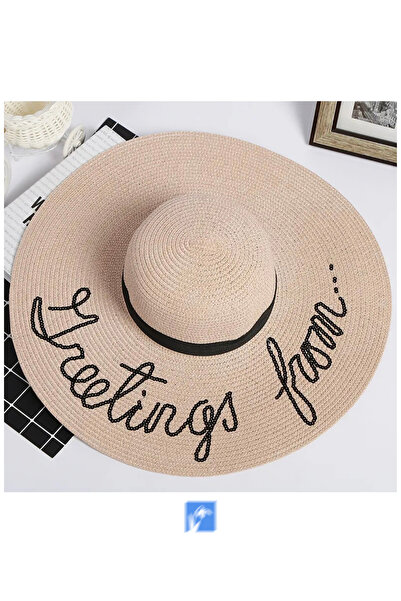 Kardelen Butik Denizli Pleteni slamnati šešir za plažu za žene (56-58 cm)