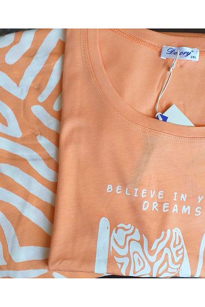DOWRY Short Sleeve Large Size Women's Pajamas Set