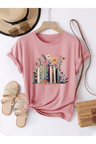 over head oh Tricou de damă oversize cu model flori roz - imprimat la raft