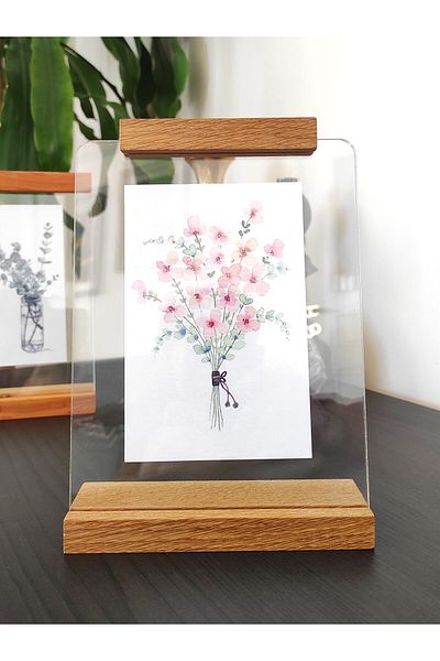 Limon Dekor Wooden Gift Decorative Photo Frame with Round Corners