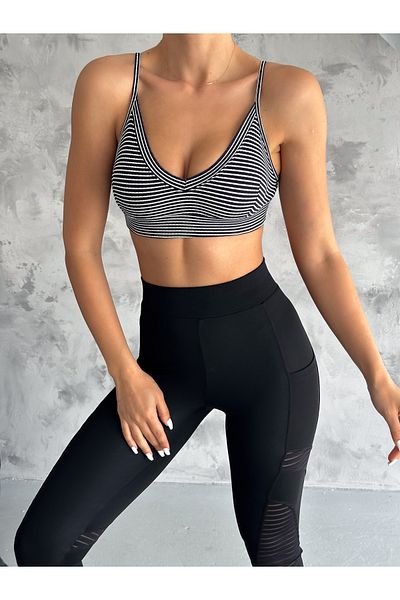 Look Forward Women's Striped Camisole Bias Crop Singlet