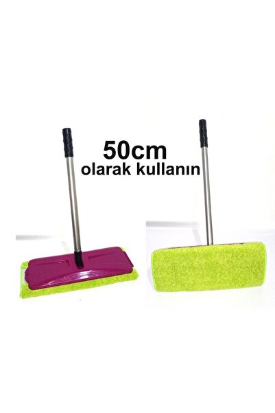 abnturk Kıskaçlı 6 Fırçalı Gırgır ile Mikrofiber Paspaslı Silme Mopu Metal Saplı Yer Duvar Fayans Silme Mopu