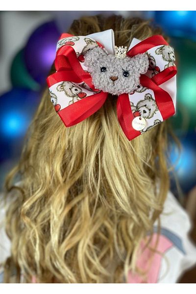 QUEEN AKSESUAR Custom Design Luxury 3D Plush Cute Queen Dog Bow Buckle Queen Puppy Metal Clip