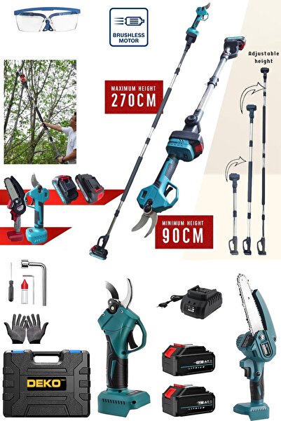 DEKO TURKEY Super 2500V Lion 2'li Set SüperTurbo Teleskopik Dal Budama Bağ Ma...