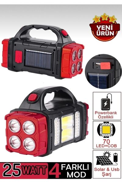 EMİN ENSAR HOME KR-26 Günes Enerjili Solar Sarjli 25W Aydinlatma Cihazi 4 Mod...