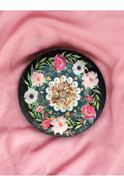 unique florya Διακοσμητικό Πιάτο Τοίχου με Λουλούδια σε Όψη Μαργαριταριού, Δι...